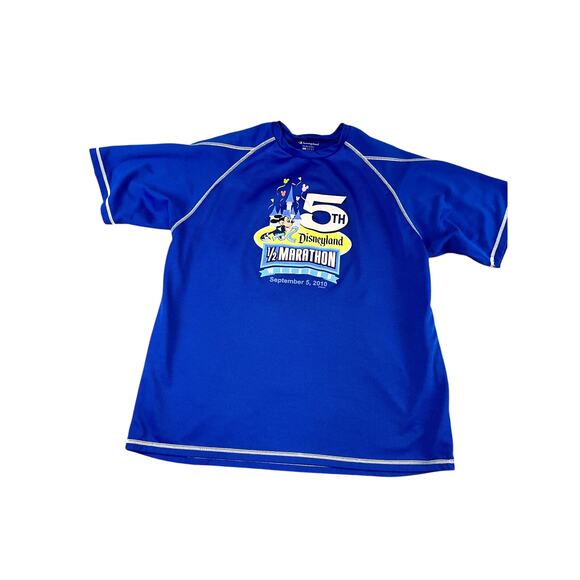 Men’s Champion VTG 5th Disneyland ½ Marathon 2010 Royal Blue Tee Large – Exc - Picture 1 of 10